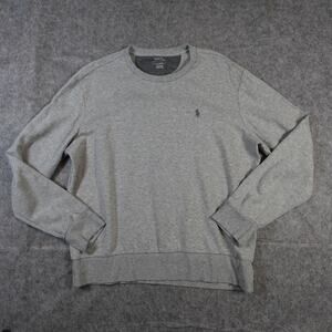 Polo Ralph Lauren Shirt Mens Large Crew Neck Long Sleeve Gray Pullover Casual